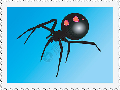 黑寡妇蜘蛛印有黑寡妇图象的邮票插画