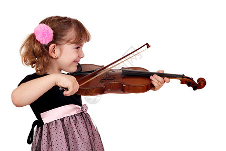 小女孩拉小提琴音乐家提琴手细绳童年音乐乐器白色孩子青年小提琴家背景图片