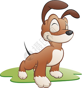 卡通做孩子小狗插图棕色微笑宠物卡通片背景图片