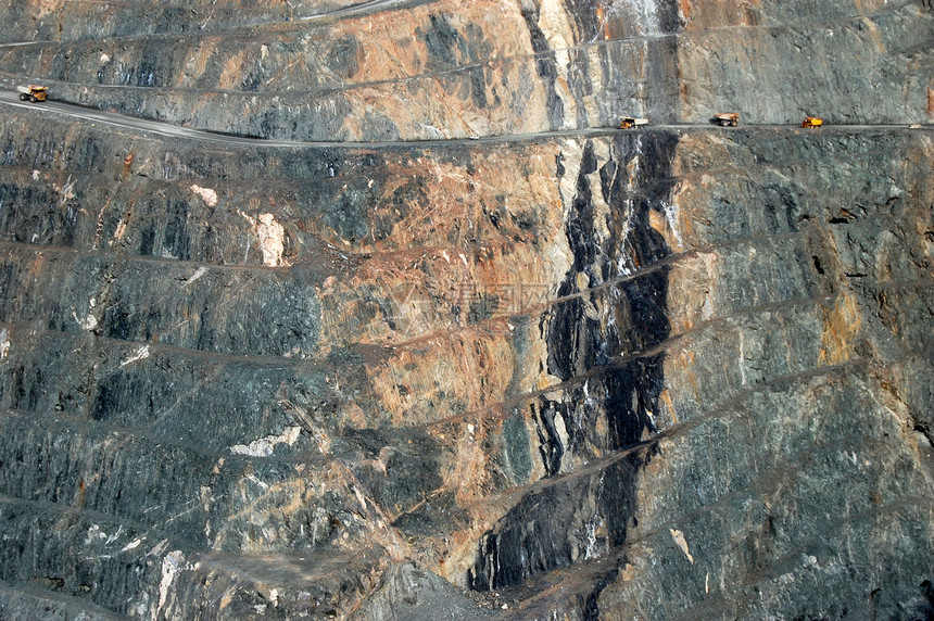 在金矿开采的采矿卡车车辆工作金子汽车工业矿业图片