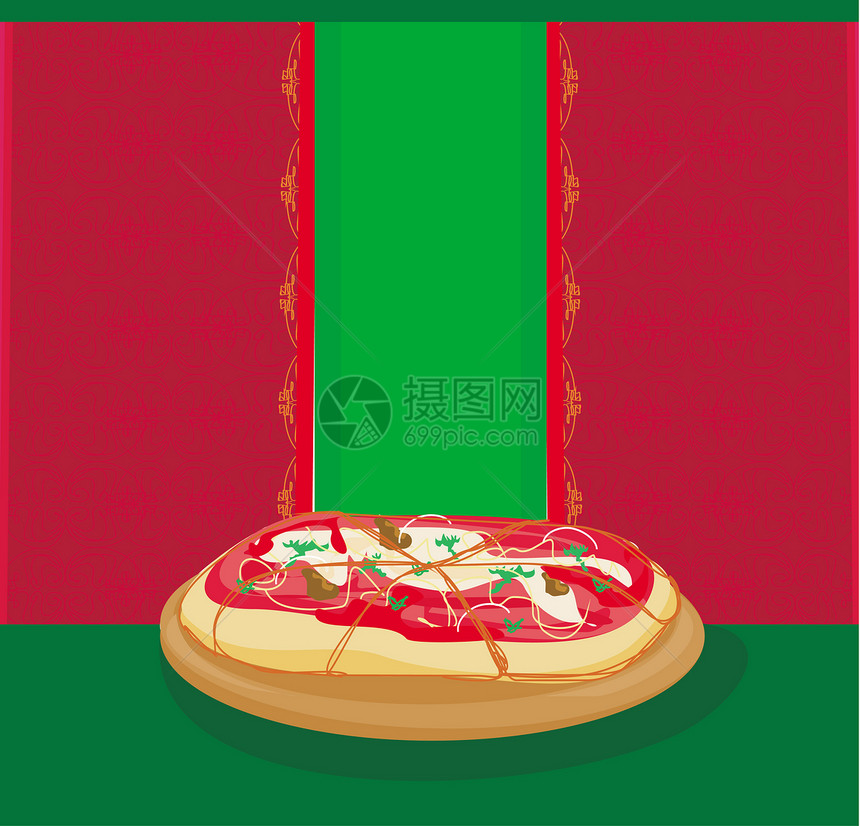 Pizza 菜单模板食物餐厅卡片装饰品烹饪茶点插图商业送货涂鸦图片