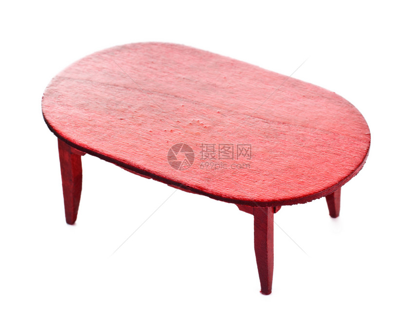 玩具家具 表格红色棕色照片白色休息木头曲线玩物桌子水平图片