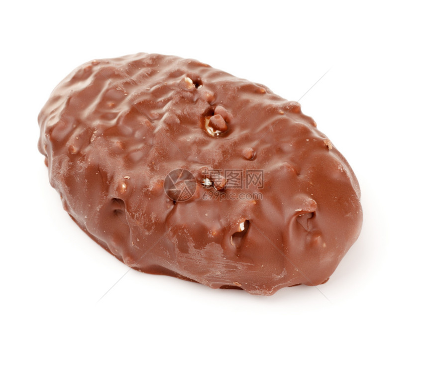 带有坚果的巧克力糖果白色照片棕色牛奶食物美味甜点小吃可可食品图片