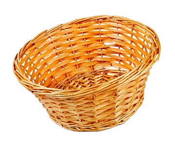 空篮子木头面包手工圆形工艺柳条白色照片食物用具背景图片