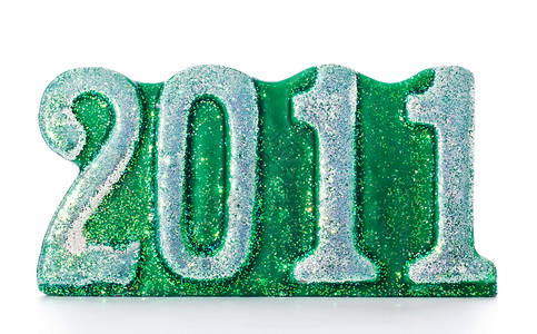 新年份符号闪光照片微光纪念日周年数字粉色绿色雕刻白色背景图片