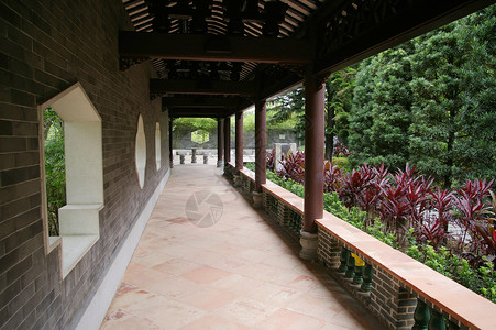 中华花园走廊背景