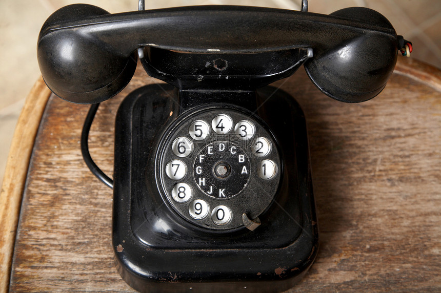古董电话服务数字铃声商业情况拨号棕色讲话黑色图片