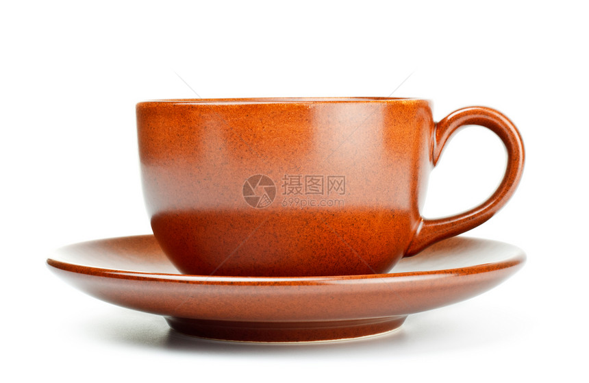 配茶碟的咖啡杯黏土餐具白色黄色照片用具橙子陶瓷菜肴陶器图片