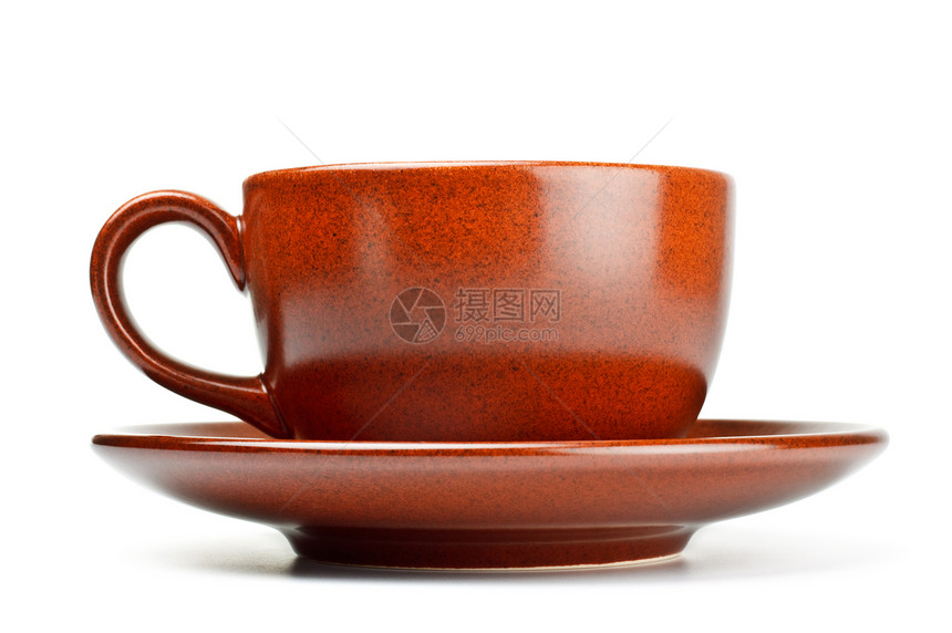 配茶碟的咖啡杯菜肴白色餐具陶瓷用具制品黏土陶器黄色橙子图片