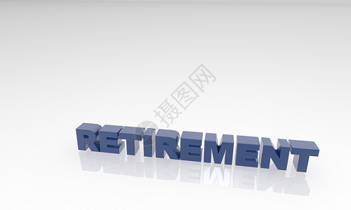 白色背景上的 3D 文字蓝色退休背景图片