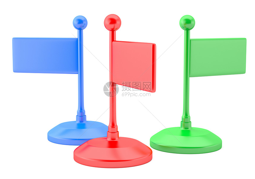 三旗白色绿色玩具红色指针导航工具插图锦旗塑料图片