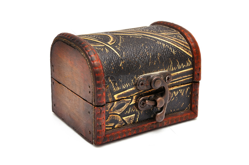木棺材海盗古董珍宝家具装饰品棕色胸部案件金子财富图片