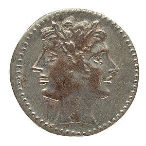 罗马硬币现金白色背景图片