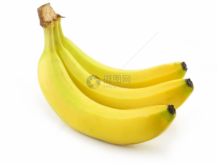 白边孤立的一帮里普巴纳纳水果宏观绿色香蕉黄色反射水平蔬菜白色植物图片
