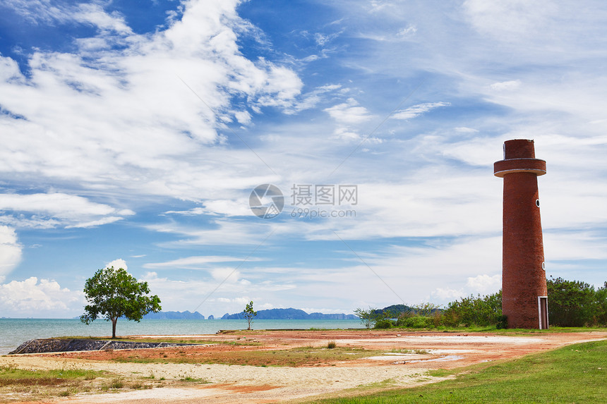 Koh Lanta灯塔风景海岸线旅行海景踪迹旅游全景支撑照片冲浪图片