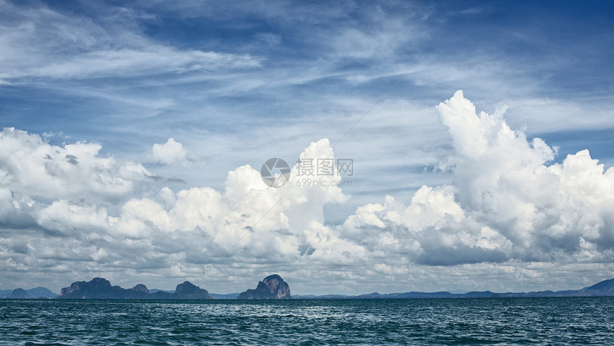 安达曼海群岛异国山峰蓝色情调海岸天空悬崖海景照片海洋图片