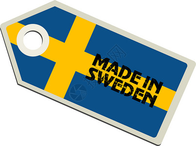 瑞典性质瑞典制造的病媒标签插画