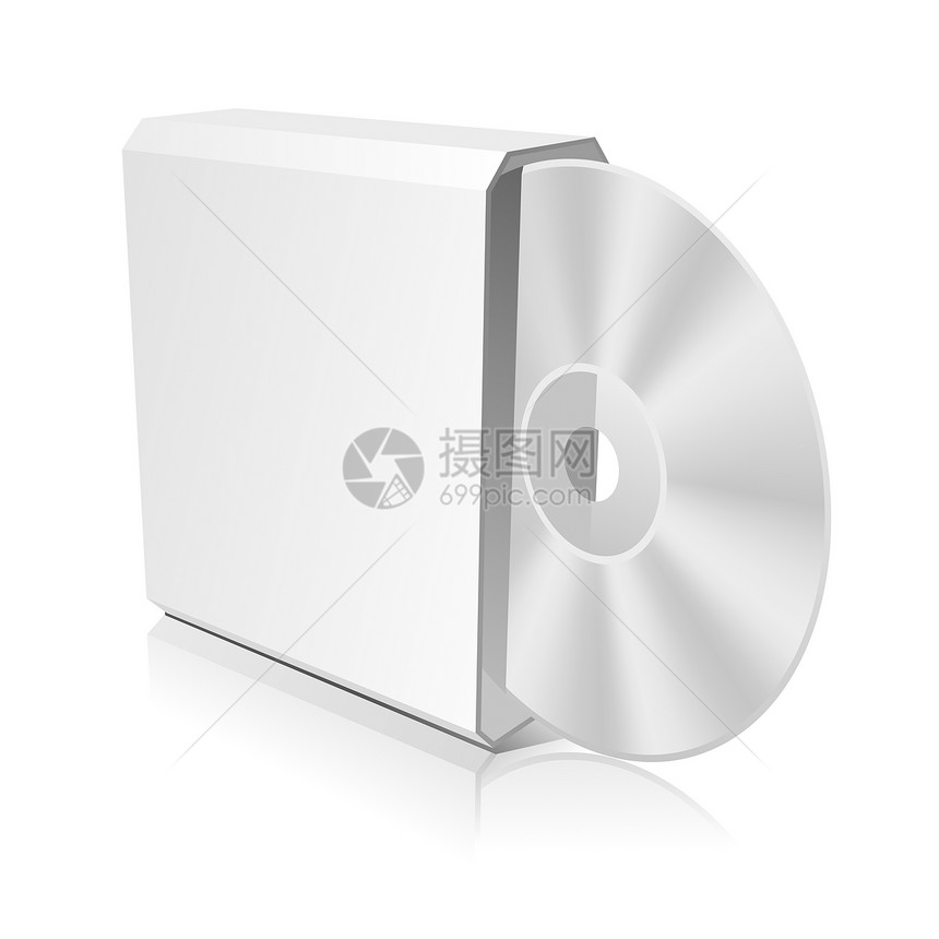 CD 框模板光栅化团体反射软件磁盘包装白色纸板电脑空白图片