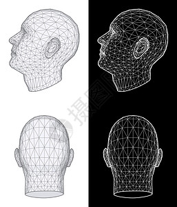 人类头部 消化版版本建造部位身体元素黑色面具光栅化背景解剖学设计背景图片