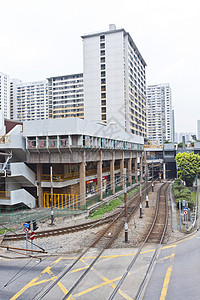 香港市中心公寓和交通费学校屯门景观城市市中心办公室摩天大楼构造经济公寓背景