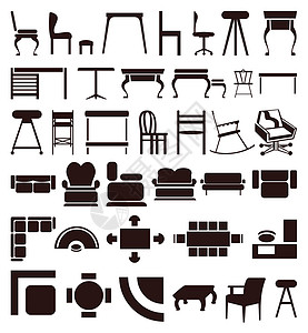 家具图标椅子插图厨房办公室商业桌子沙发背景图片