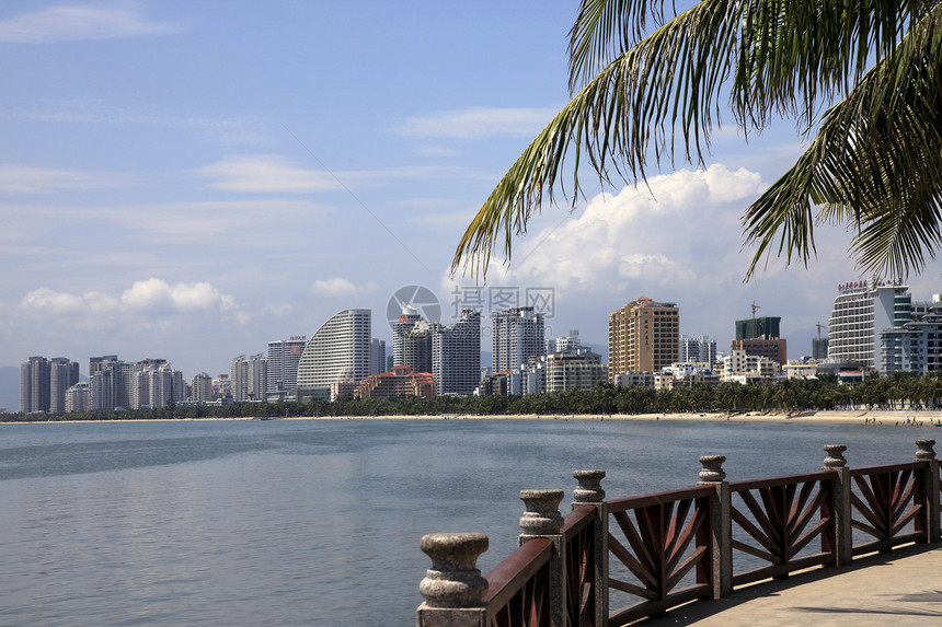 海南岛 三亚岛景观热带市中心蓝色财产酒店旅游住宅建筑学居民图片