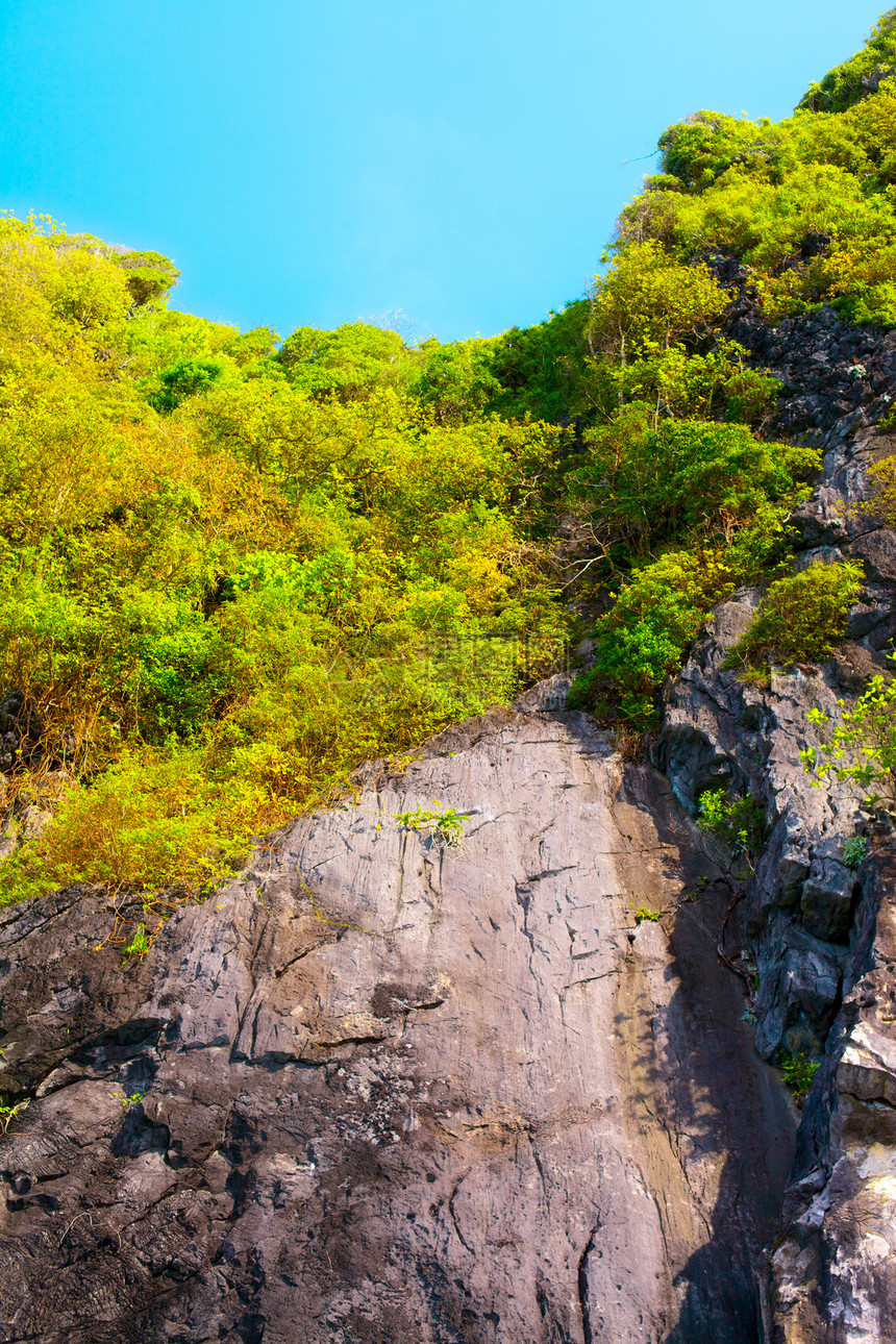 泰国山旅游旅行爬坡灌木丛阳光国家天空热带照片蓝色图片