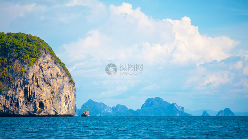 安达曼海群岛岩石天空旅游海岸山峰蓝色旅行情调海景反射图片