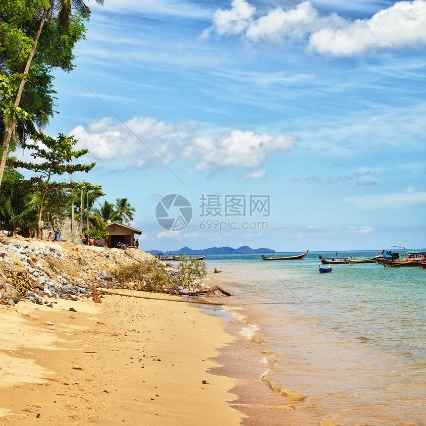 热带热带海滩地平线娱乐太阳旅行支撑假期旅游泰语冲浪晴天图片