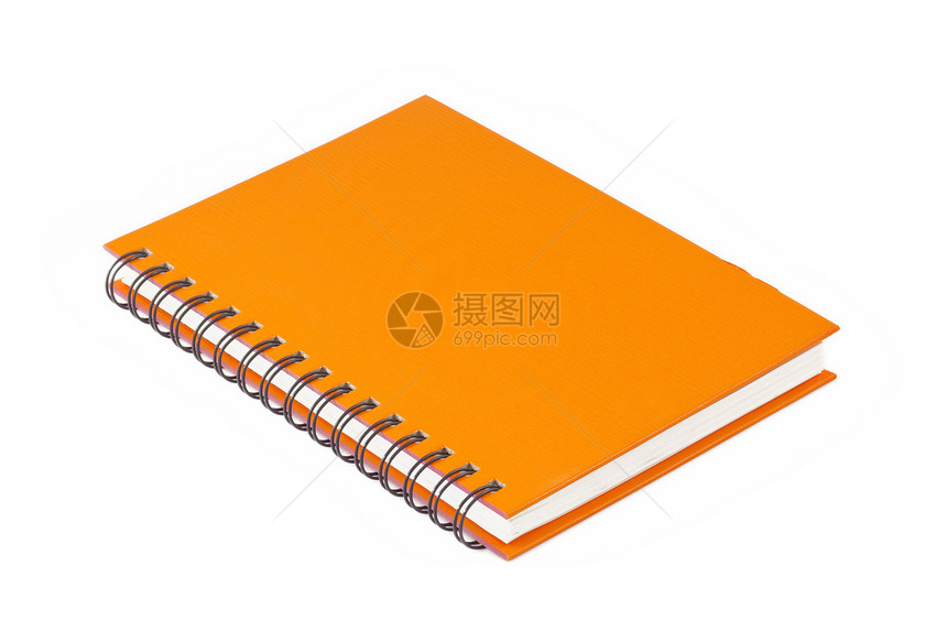 橙笔记本商业学校戒指教育办公室备忘录记事本会议软垫螺旋图片