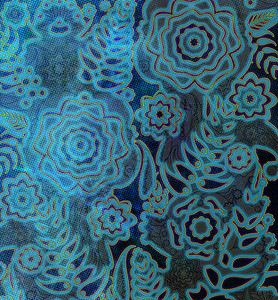 深蓝色墙纸杂物树叶花朵背景图片