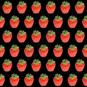 草莓背景食物水果红色墙纸黑色背景图片