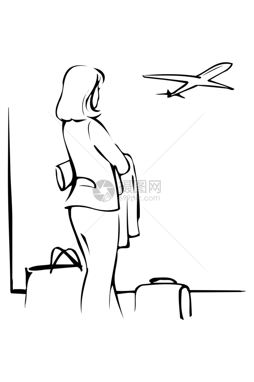 在机场的女乘客图片