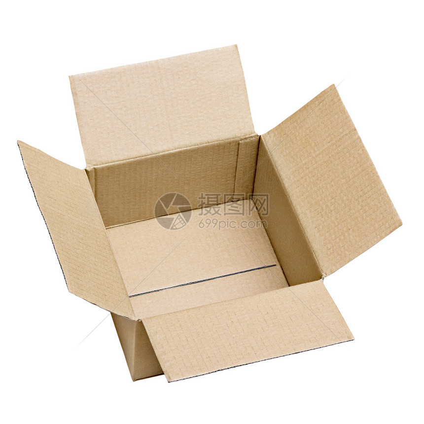 打开的纸板纸箱案件纸盒白色棕色邮政瓦楞船运运输正方形贮存图片