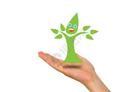 手头上的生态树背景图片