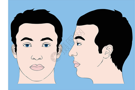 人头头发插图匿名化身男生男人理发深色数字背景图片