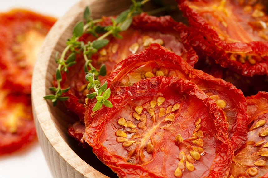 意大利日晒干西红番茄蔬菜脱水水平美食红色种子框架图片