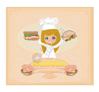 吃薯条女孩快速食品菜单模板设计设计设计图片