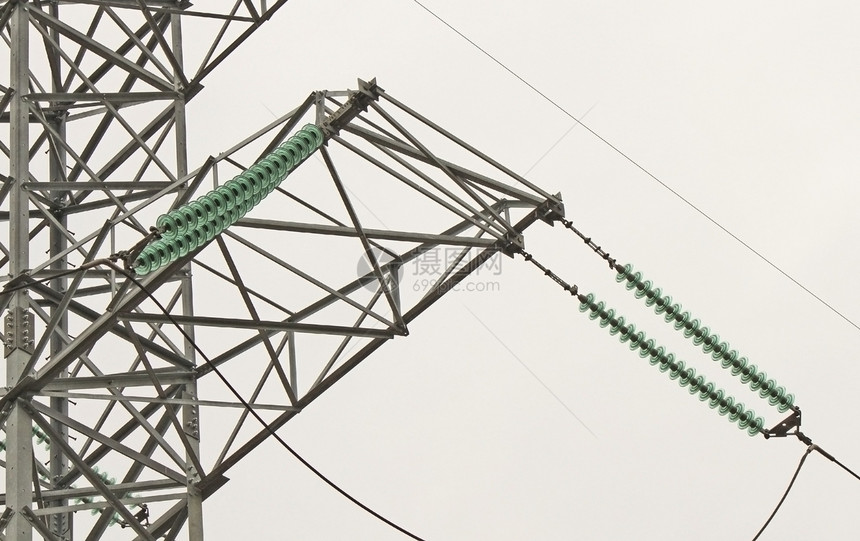 电金和电线力量阳光线路绝缘体电缆工业晴天天空电力服务图片