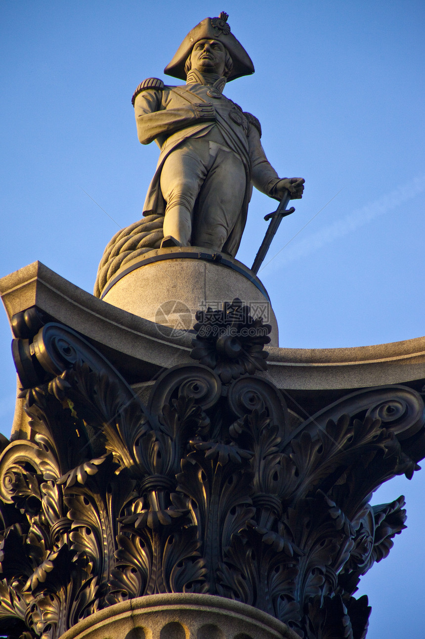 特拉法加尔广场的纳尔逊专栏观光历史性海军建筑学历史雕像上将景点柱子纪念碑图片