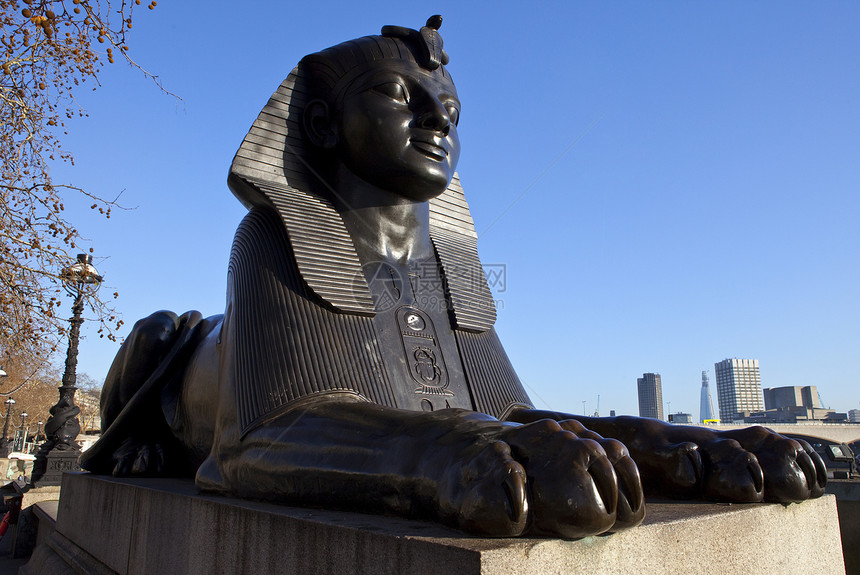 伦敦银行的Sphinx地标历史观光旅游旅行景点城市碎片图片