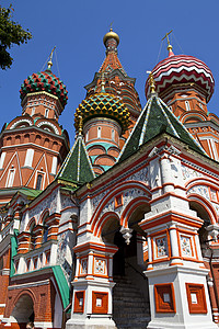 圣罗勒祝福莫斯科红广场圣巴西尔教堂城市历史景点穹顶祝福大教堂教会建筑学旅行首都背景
