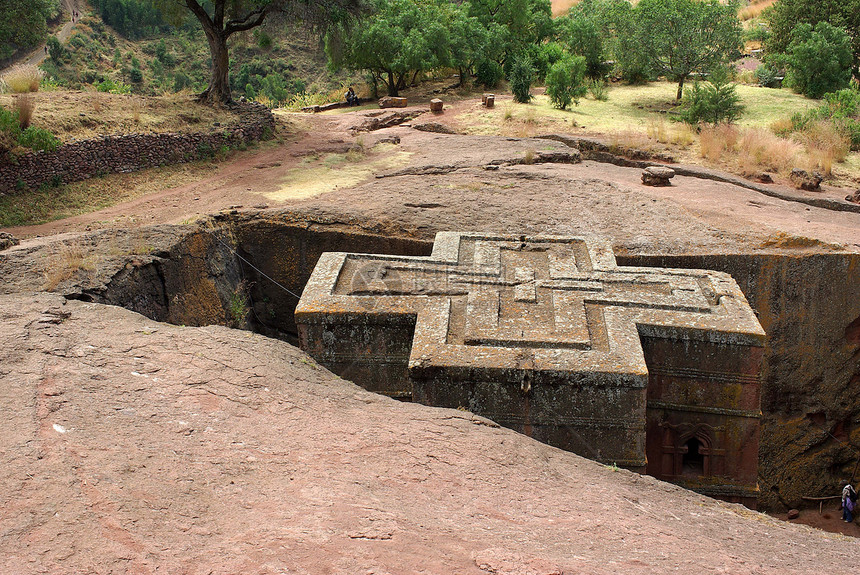 埃塞俄比亚的教堂石头考古宗教考古学建筑学纪念碑图片