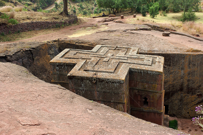 埃塞俄比亚的教堂考古石头宗教建筑学考古学纪念碑图片