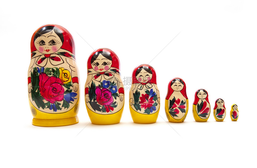 俄罗斯玩偶娃娃女士嵌套头巾木头工艺玩具传统文化女性图片