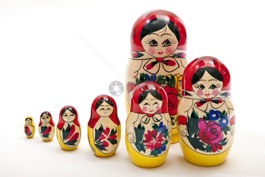 俄罗斯玩偶女性工艺头巾套娃女士木头传统娃娃嵌套文化图片