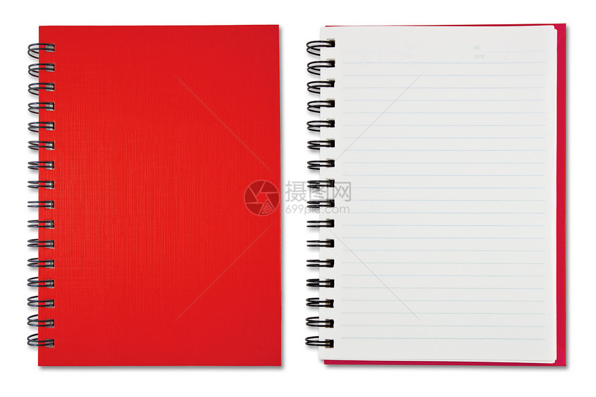 红笔记本商业螺旋教育床单日记记事本戒指学习会议笔记图片