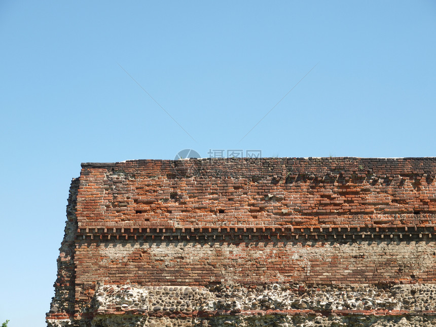 都灵罗马墙红色考古学纪念碑废墟联盟石头地标建筑学图片