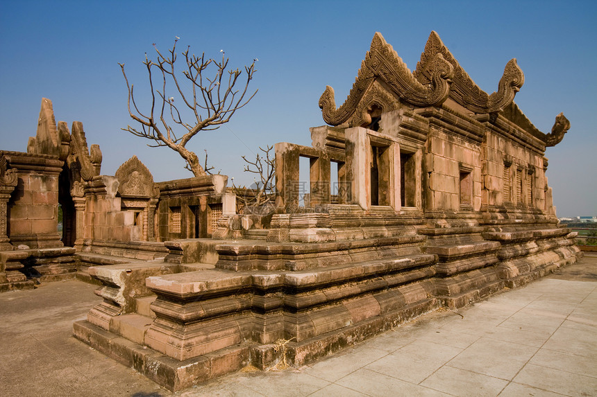 泰国旧寺庙雕塑佛塔历史建筑纪念碑旅游古董旅行石头精神图片