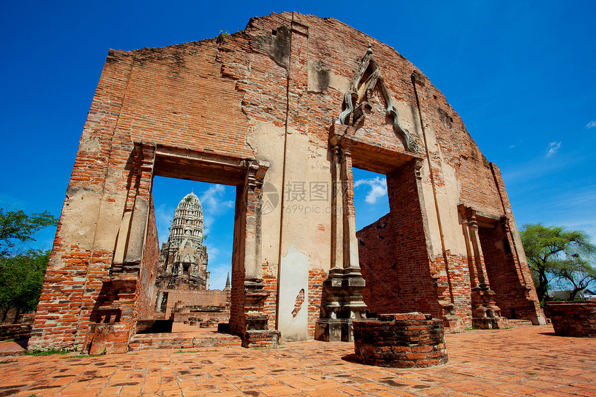 泰国旧寺庙雕塑考古学旅行照片佛教徒废墟岩石收获石头宗教图片